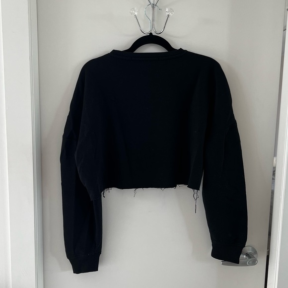 Playboy X Missguided | Playboy Logo Print Cropped Sweatshirt | Size 4 | Black - Picture 4 of 6